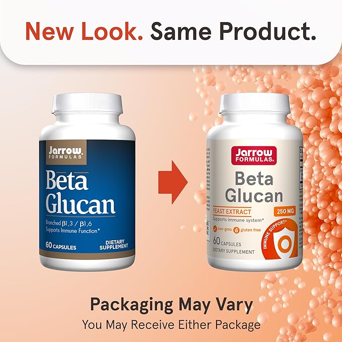 Jarrow Formulas® Beta Glucan, Dietary Supplement, Immune Support for Immune Health, 60 Capsules, 60 Day Supply