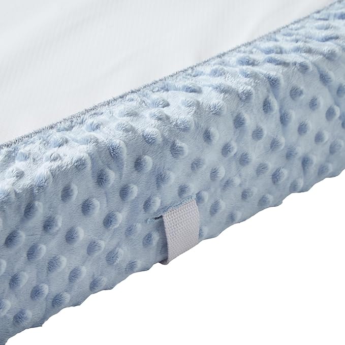 Baby Changing Pad Cover, Super Soft Plush Dot Diaper Changing Table Covers for Baby Girls and Boys, Ultra Comfortable, Safe for Babies, Fit 32"/34'' x 16" Pad (SkyBlue)