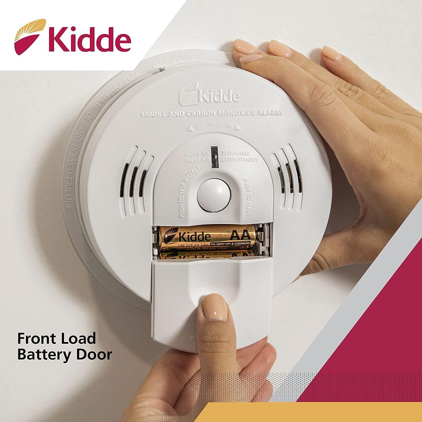 Kidde Hardwired Smoke & Carbon Monoxide Detector, Battery Backup, Interconnectable, LED Warning Light Indicators, 4 Pack