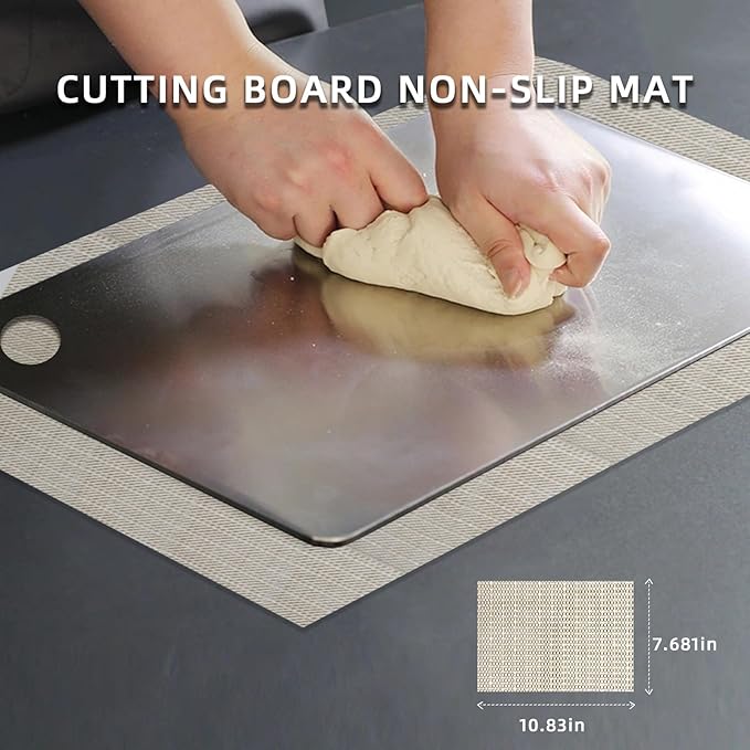 Titanium Cutting Board Set of 1, 18 * 12inches, Titanium Cutting Boards for Kitchen, Food Grade Metal Double Sided Chopping Boards for Kitchen Counter Meat Vegetable Fruit Outdoor Camping