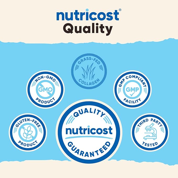 Nutricost Grass-Fed Collagen Powder 4 oz (Unflavored) Type I, Type III Collagen - Gluten Free and Non-GMO