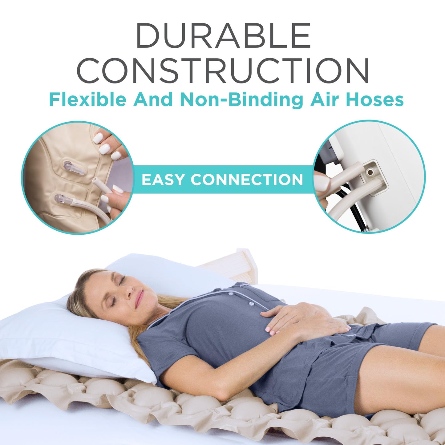 Vive Alternating Air Pressure Mattress Pad - The Original Bed Sore Prevention Solution - Hospital Topper for Bedridden Patients - Includes Waterproof, Breathable Ulcer Cushion & Whisper Quiet Pump