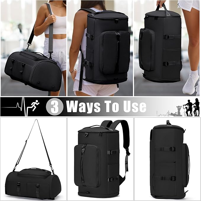 Gym Bag with Shoes Compartment - Duffle Overnight Bag for Men and Women, Travel Backpack with Wet Pocket, Sports Backpack with Upgraded Tear-Resistant Fabric - MIYCOO