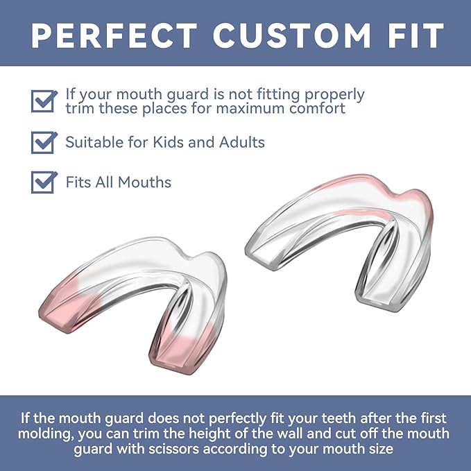Women Mouth Guard for Teeth Grinding, Pack of 8 Moldable Mouth Guards for Clenching Teeth, Comfortable Night Guard for Teenagers Sport Athletic, Whitening Tray