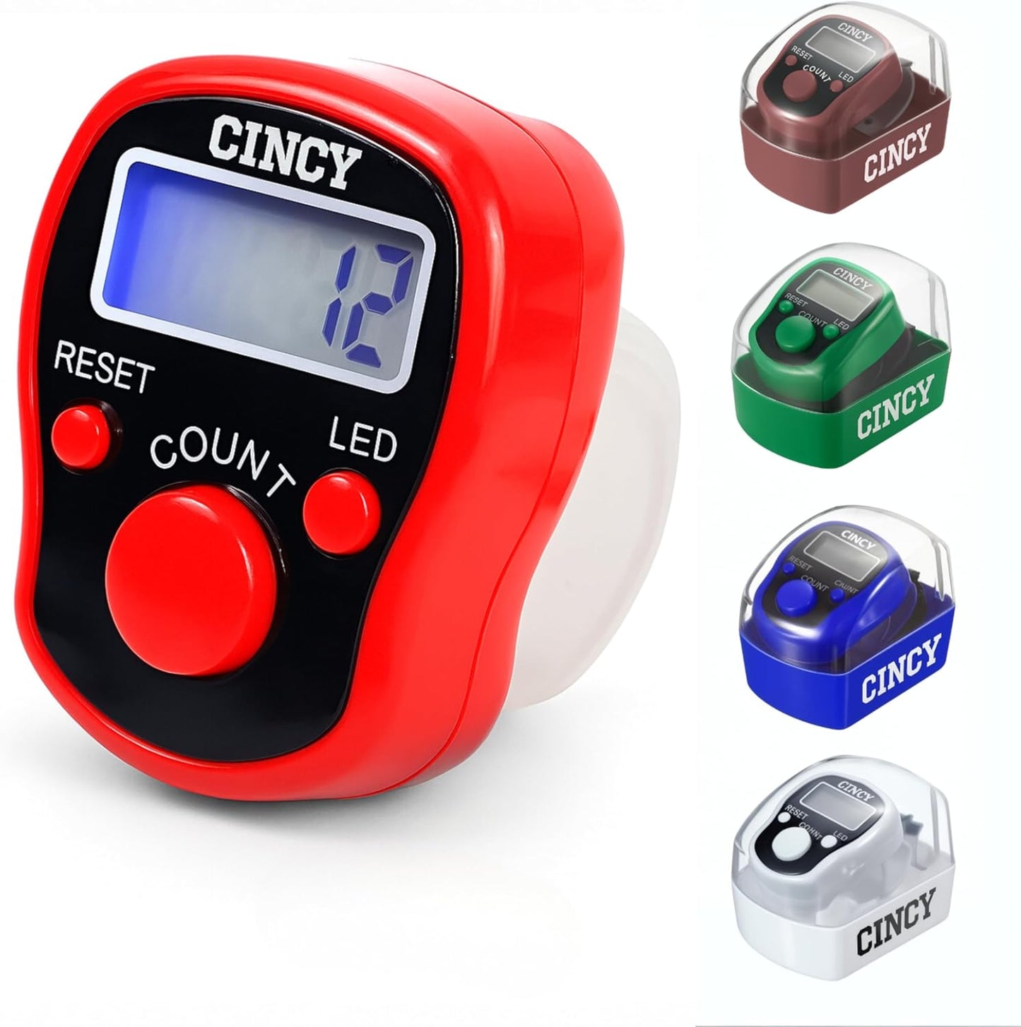 CINCY Clicker Counter with LED for Day & Night Use | Instant Reset, Accurate & Quiet, Long Battery Life | for People, Laps, Pitch, Golf, Baseball, Fish Counting – 1 Pack