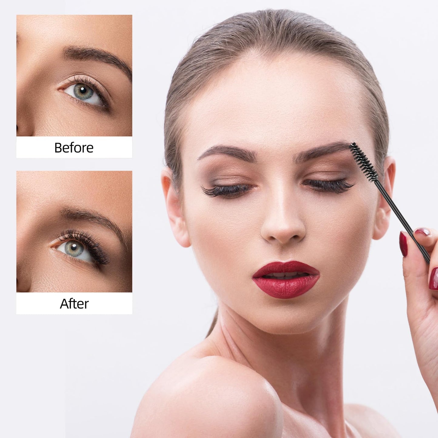 Tbestmax 1200 Disposable Mascara Wands, Spoolies Brush for Eyelash Extensions, Spooly Eyelash Eyebrow Brushes Lash Wand Applicat