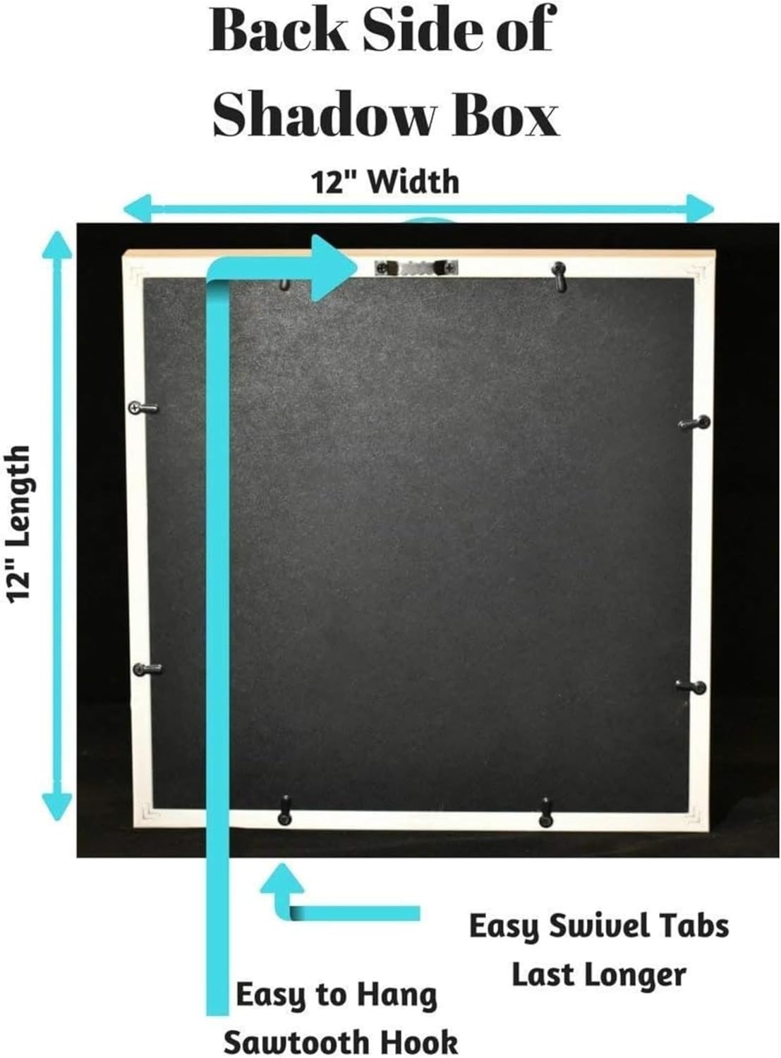 Tasse Verre 12x12 Rustic Display Shadow Box (2-Pack) Frame w/Linen Background and 16 Stick Pins - Ready to Hang Shadowbox Picture Frame - Box Display Baby Memorabilia Wedding