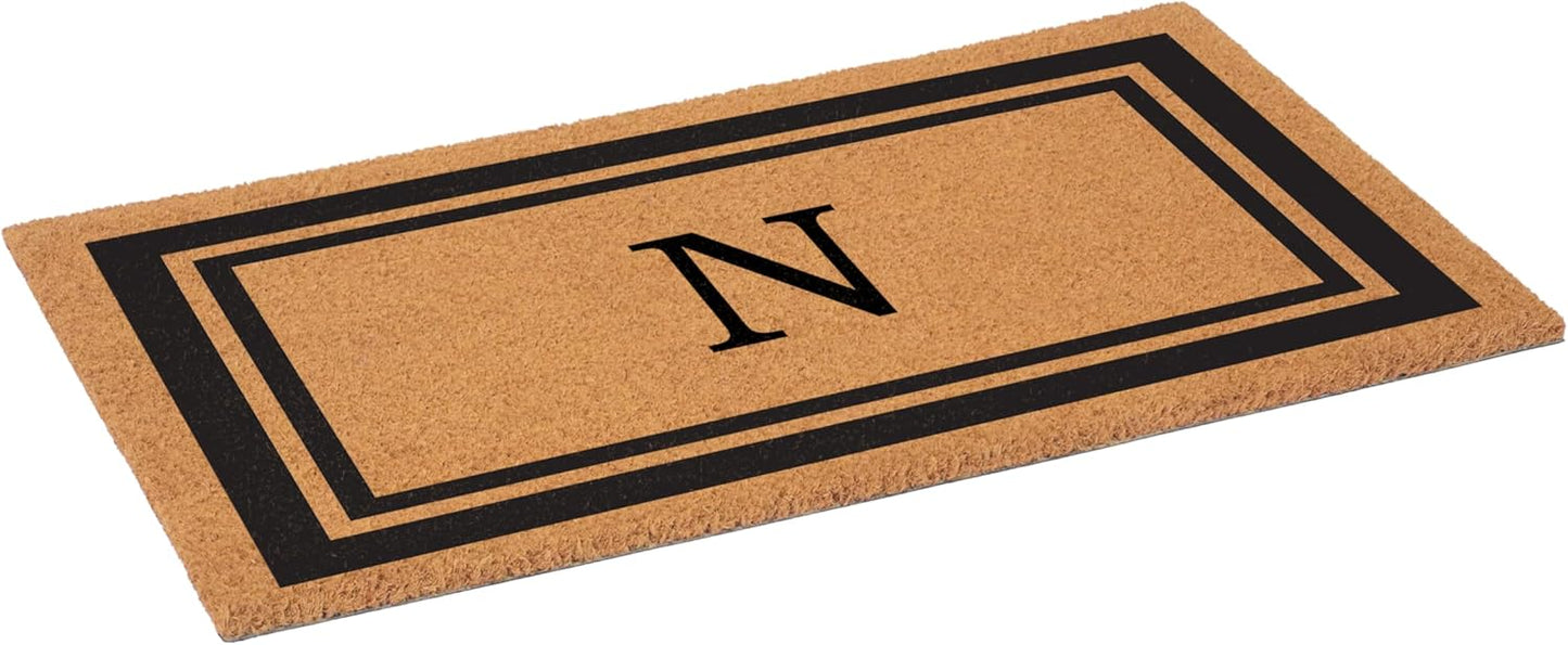 Calloway Mills 152963048N Black Border 30" x 48" Monogram Doormat Letter (N)