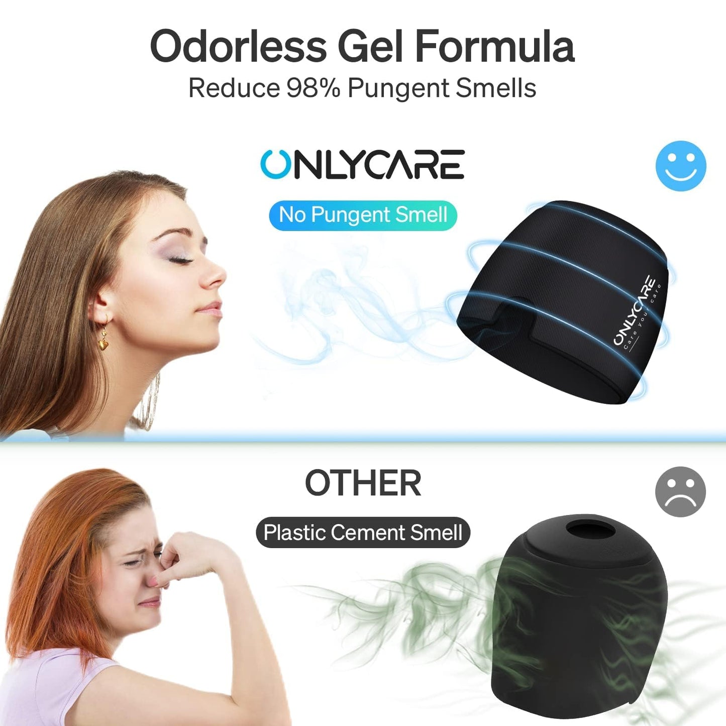 ONLYCARE Migraine Relief Cap, Soothing Migraine Mask, Upgraded Odorless Gel Ice Head Wrap, Hot and Cold Therapy, Headache Ice Pack for Tension, Stress, Hangover (Black)