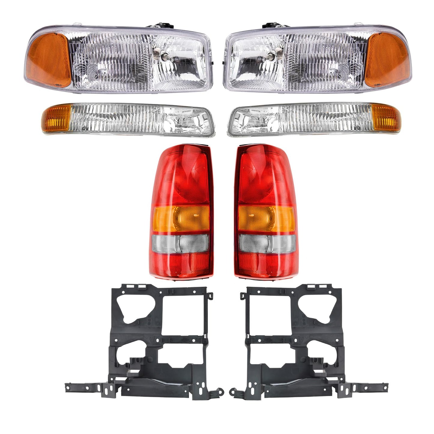 Trq Lighting Kit Driver & Passenger Side Compatible With 1999-2002 Gmc Sierra 1500 2001-2002 Sierra 1500 Hd Gm1221121 Gm1221122 Gm2502188 Gm2503188 Gm2520174 Gm2521174 Gm2592110 Gm2593110 Gm2800135