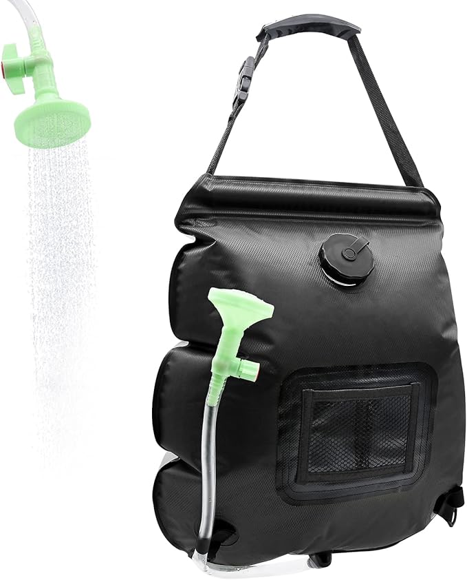 Solar Shower Bag, 1/2/4 Pack 5 Gallons/20L Camping Shower Bag, Portable Shower Bag with Removable Hose and On-Off Switchable Shower Head for Camping Beach Swimming Outdoor Traveling Hiking