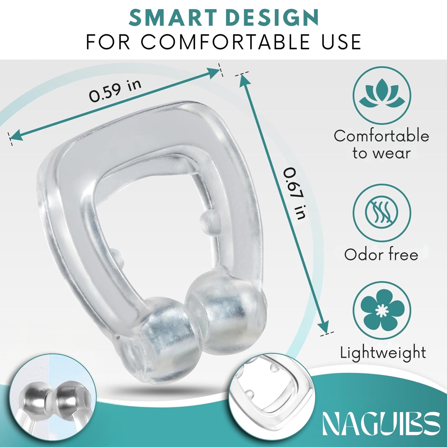 Premium 8 Pack Anti Snoring Devices Snore Stopper Magnet Silicone Nose Clips Efective Snoring Solution Support Breathing Enhance Sleep Experience for Comfortable & Quieter Sleep aid