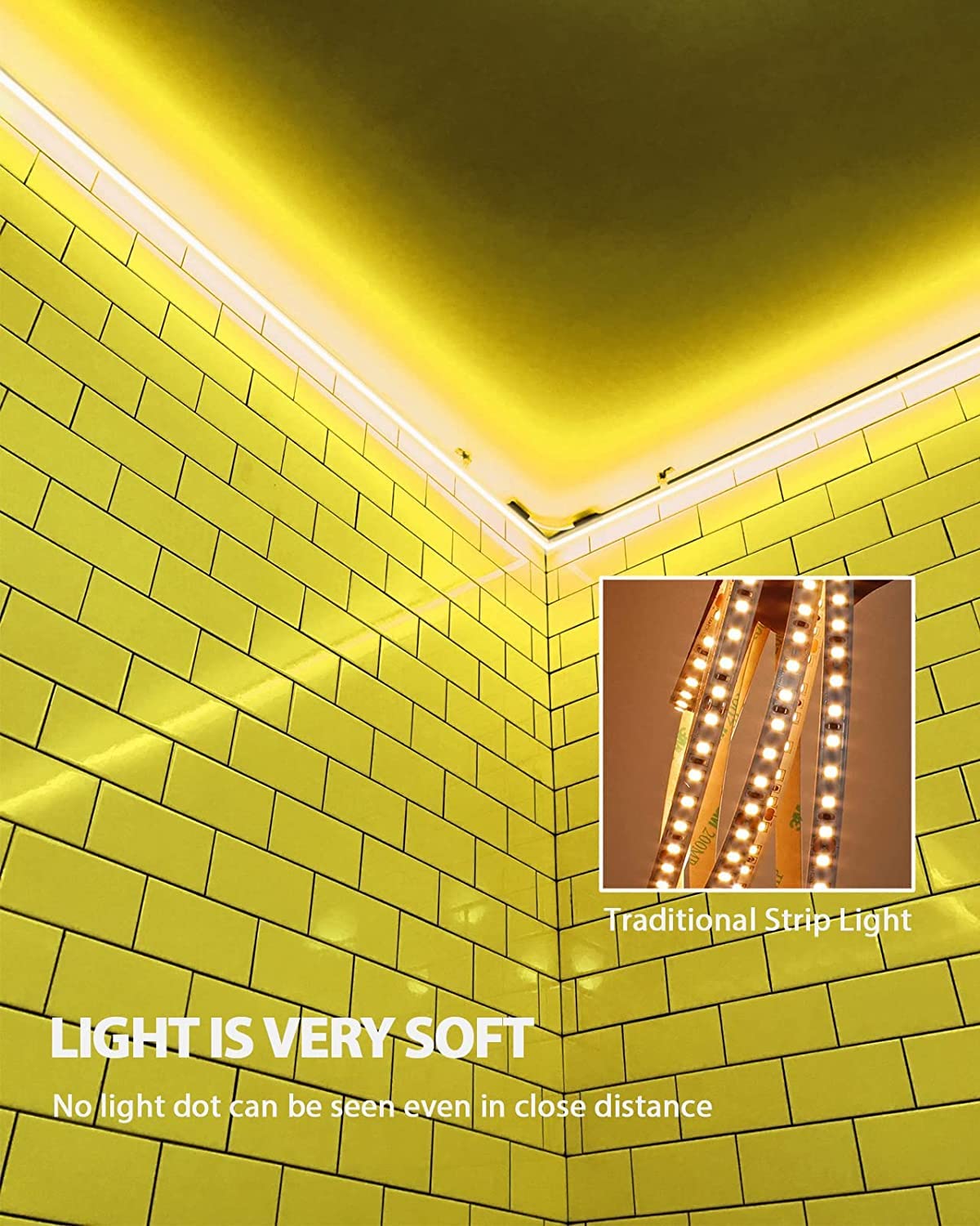 Gupup Neon Light Strip, 16.4Ft Flexible Waterproof Silicone Rope Lights, Gold, Model Wfds202213, Indoor & Outdoor Use