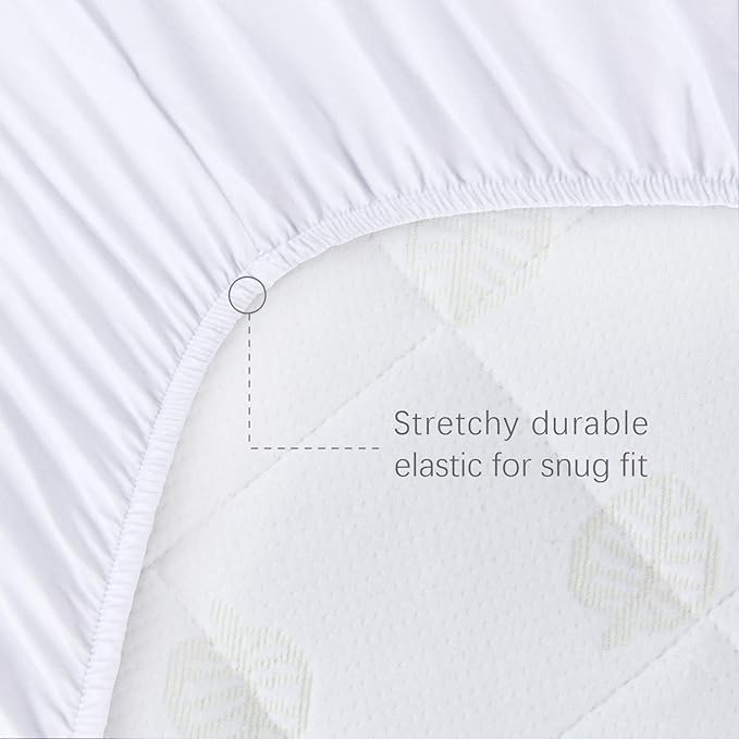 Waterproof Quilted Bassinet Mattress Pad Cover Compatible with Dream On Me Traveler/Skylar/Lotus Bassinet, 2 Pack, Ultra Soft Surface, Breathable and Easy Care