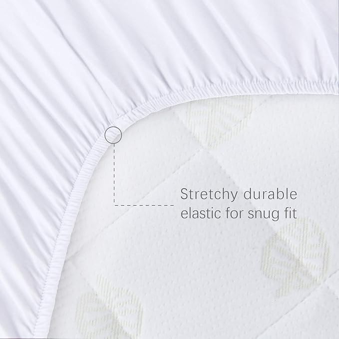Waterproof Bassinet Mattress Pad Cover Compatible with besrey Baby Bassinet Bedside Sleeper, 2 Pack, Ultra Soft Surface, Breathable and Easy Care