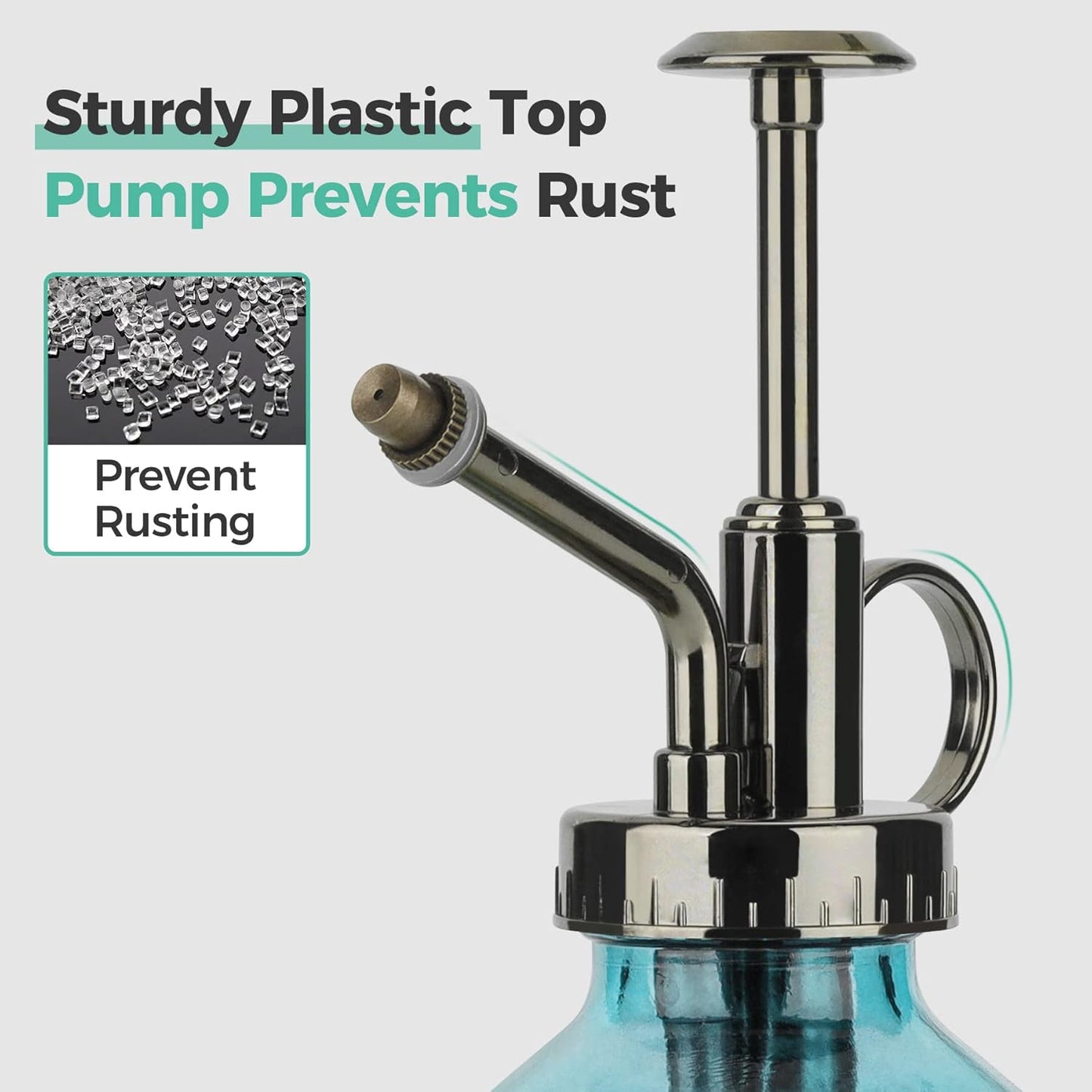 T4U Glass Plant Mister 200ML, Vintage Spray Bottle with Top Pump, Fine Mist Garden Flower Sprayer Small Decorative Spritzer Watering Can Gift for Indoor Outdoor Succulent House Plant (Gradient Color)
