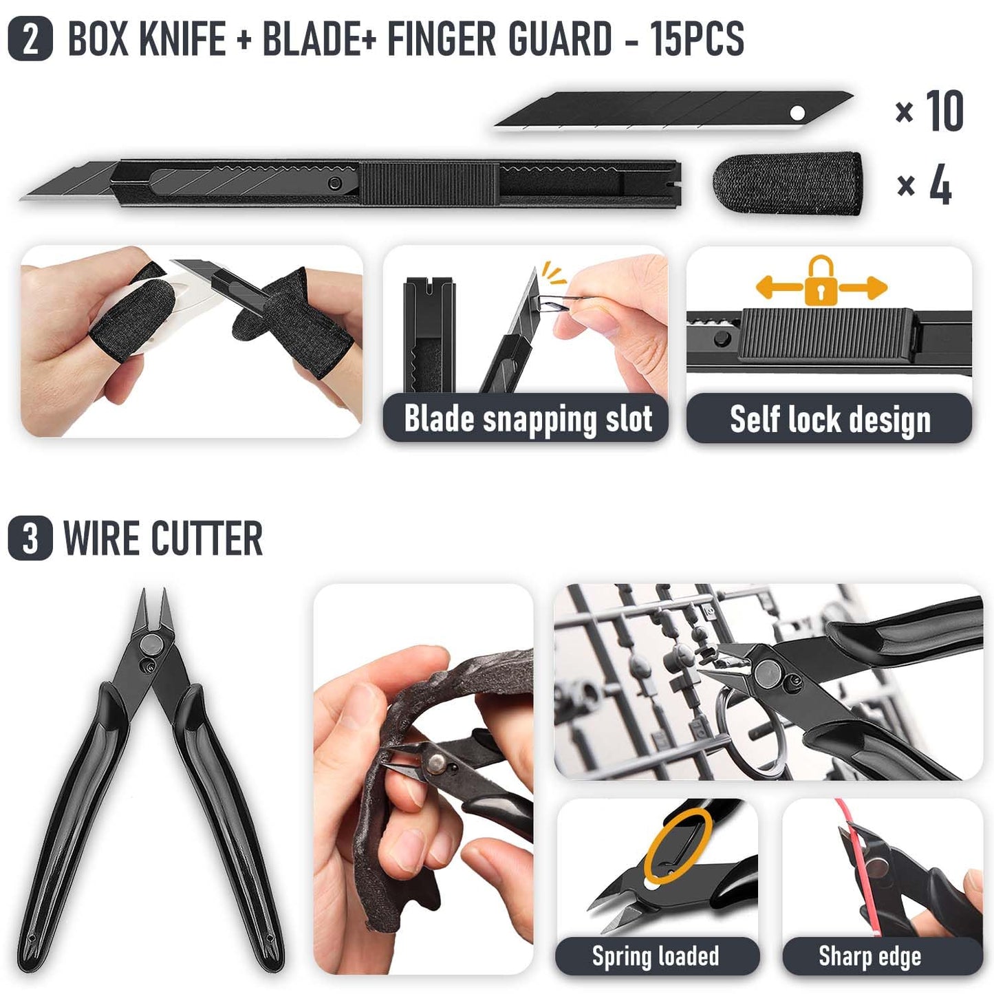 3D Printer Tools Kit Essential, 3D Printing Tools Kit, 3D Printer Accessories, Deburring Tool, Wire Cutter, Drill, Scraper for Remove, Smoothing, Finishing, Deburring, Craving, Drilling