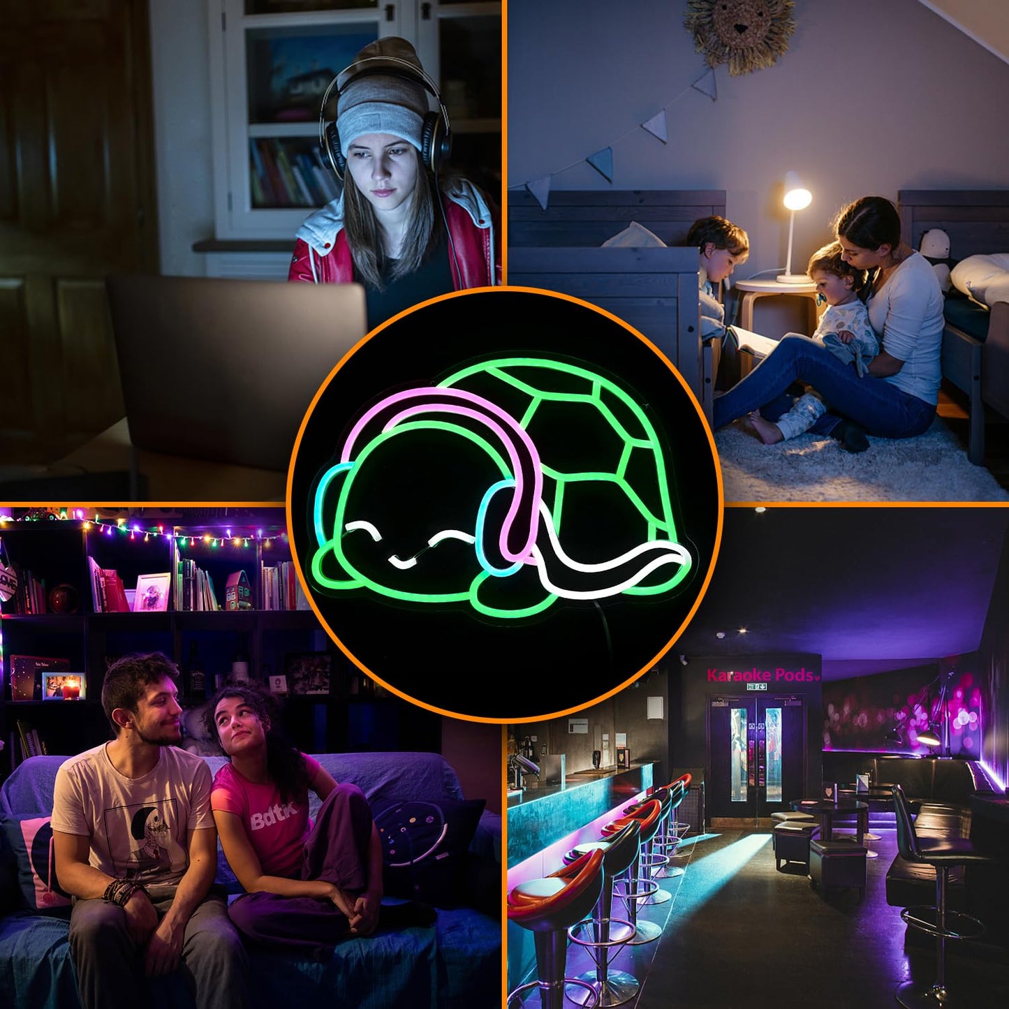 Turtle Neon Sign Led Green White Pink Neon Light Art Turtle Wall Light Up Sign Dimmable Neon Sign For Bedroom Bar Man Cave Club Party Wall Decor Gift