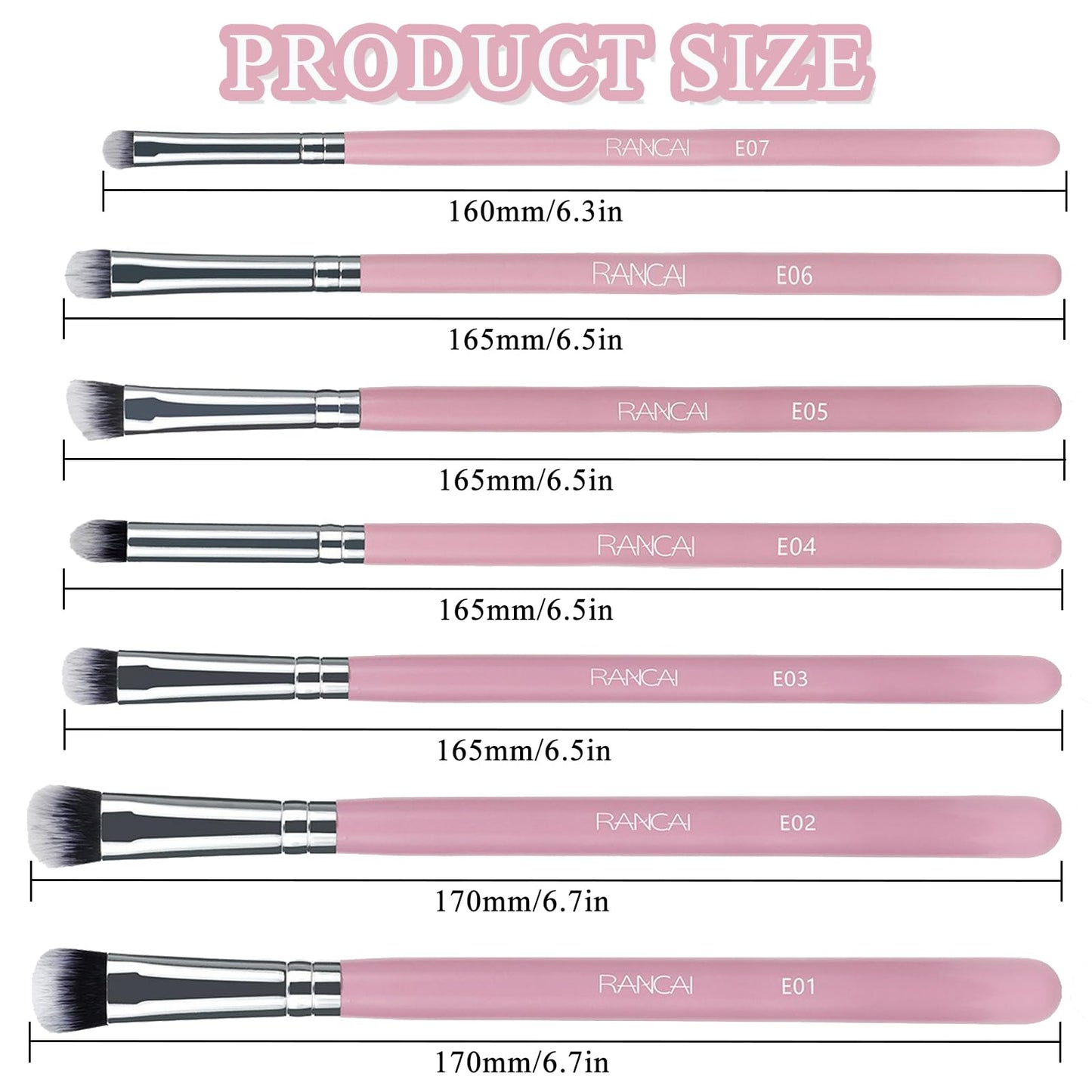 7Pcs Eye Makeup Brush Set,Portable Eye brushes,Professional Blending Eyeshadow Makeup Brushes,Eyeshadow with Soft Hairs and Wood