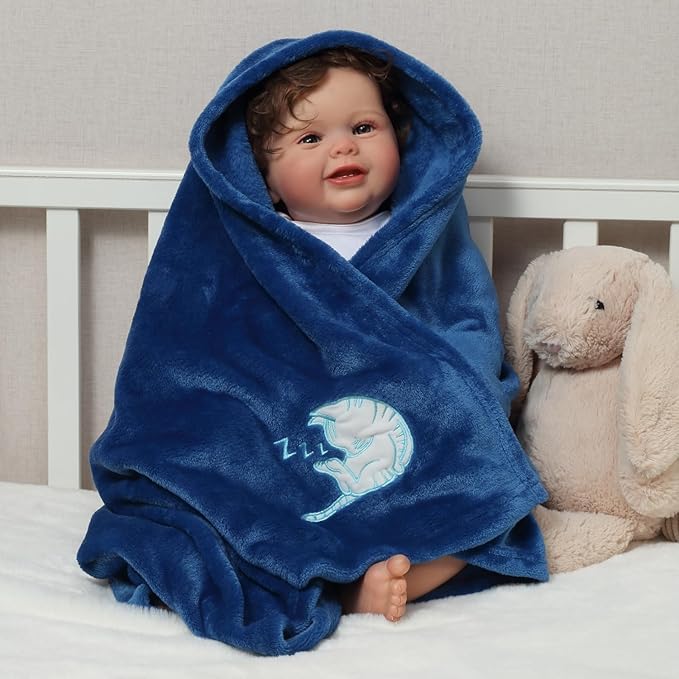 CREVENT 30''X40'' Cute Cozy Fluffy Warm Baby Blanket for Girls Boys Infants Toddlers' Bedding Crib Cot Stroller, Baby Shower Birthday Newborn's Gift - Sleeping Cat