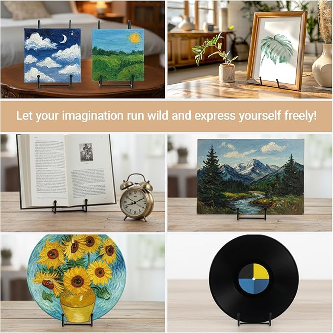 Yolev Picture Stands for Display 12 Pack 5.6 Inch Plate Stands for Display Book Plate Easel,Photo Frame ,Plaque