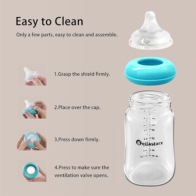 Beilastar-x Nipples for Baby Bottles – 100% Soft Baby Bottle Nipples, Natural Feel Silicone Bottle Nipples, BPA-Free (6M+, L, 4 Counts)