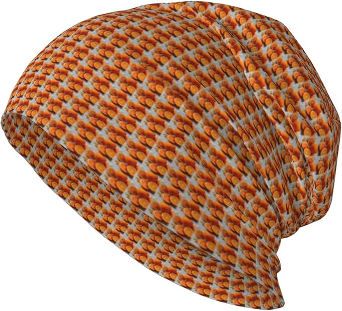 sackhg Fresh Orange Fruit Print Winter Beanie Hat Men Women Soft Lightweight Thermal Cap for Outdoor Skiing Wear