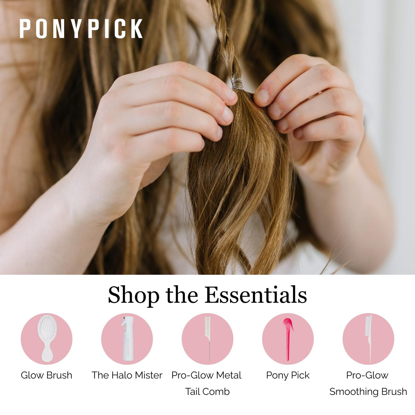 PONY PICK Clear Hair Elastics 1000 Pack | Strong Mini Hair Ties for Braids, Ponytails & Buns | No-Snag, Durable, Stretchy Elasti