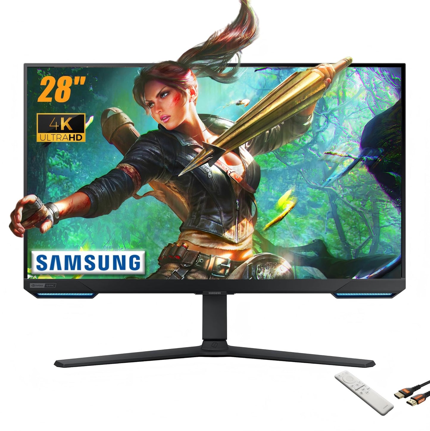 Samsung Odyssey G7 Gaming Monitor 28-Inch UHD 144Hz 1ms G-Sync FreeSync HDR 400 Black