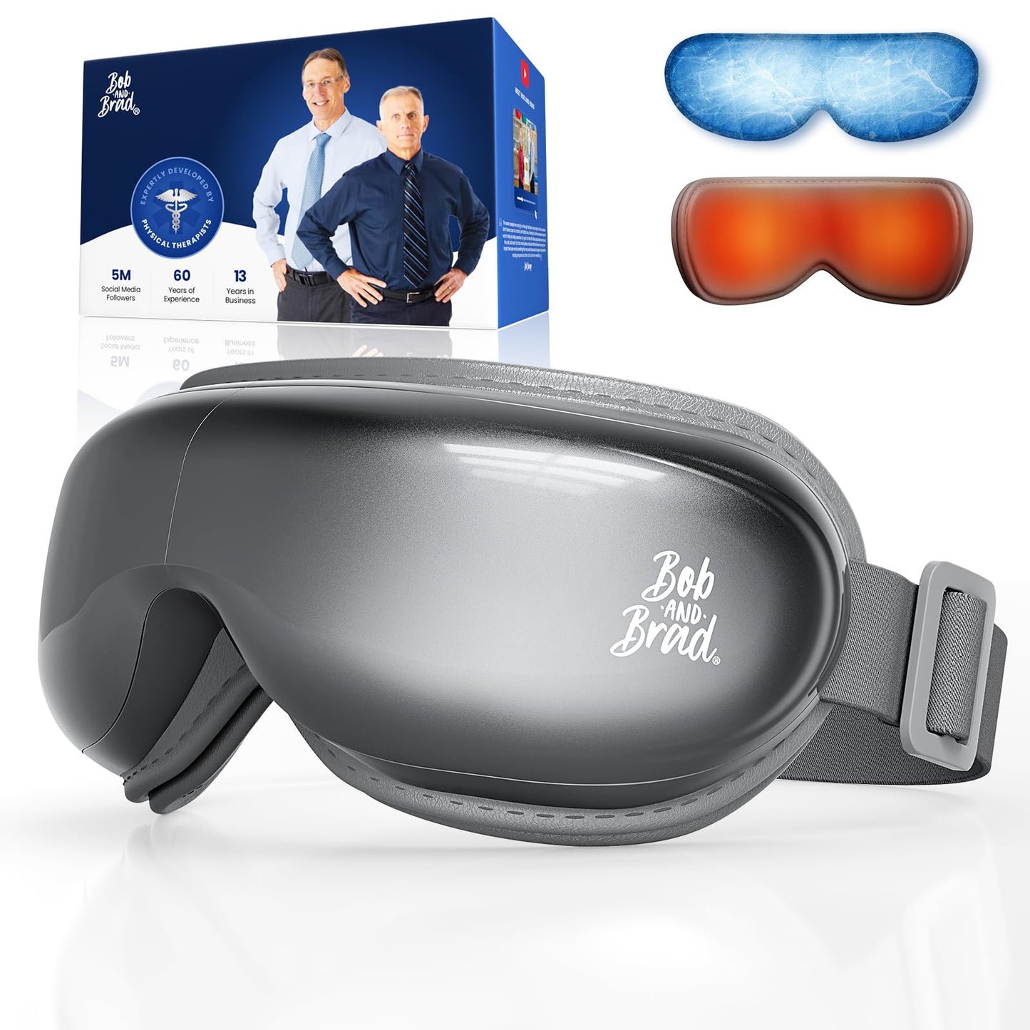 BOB AND BRAD Eye Massager with Heat and Cooling, EyeOasis 3 Eye Mask for Migraine FSA Eligible/HSA Eligible, Heated Face Massager for Dry Eye Headache Relief, Temple Massagers for Stress Relief