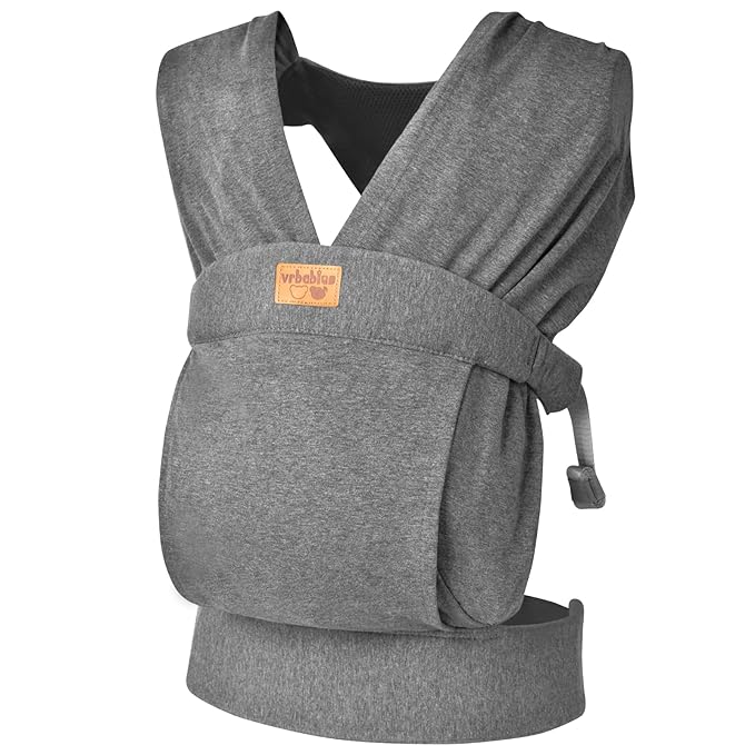 Baby Wraps Carrier Sling, Baby Carrier for Newborns and Toddlers,Skin-Friendly and Soft Front Baby Carrier Wrap Perfect Newbron Gifts (Grey, Cotton)