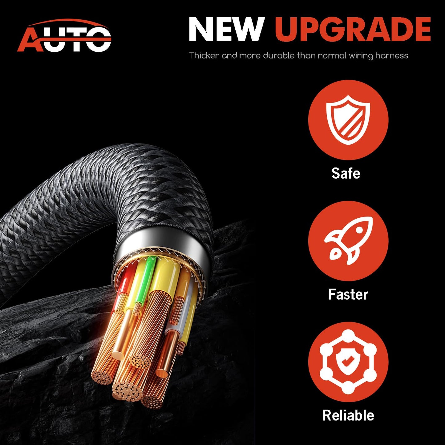 AUTO OCCASION O2 Oxygen Sensor Extension Harness 4Pin with 25.78'' Compatible with 1987-2009 Mustang Fox Body 4 Pack