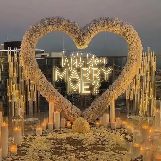 Will You Marry Me? Neon Sign -Size:23inch- Custom Large Wedding LED Neon Light Home Wall Decor Wedding Engagement Party Ba...
