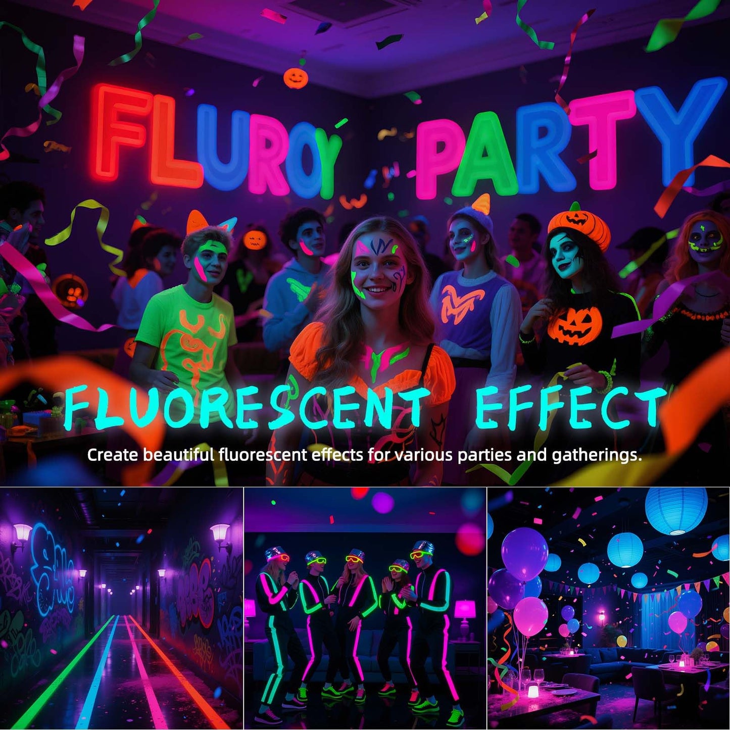 Wivety Black Light Bulb  A19 E26 Base  9W Led Black Light Bulbs For Outdoor Porch  Indoor Party Decoration  Holiday Lighting  Halloween Light Bulbs  Christmas Decoration(6 Packs)