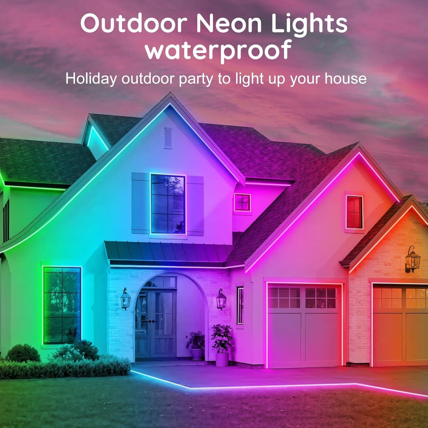 RCUICA 500FT Permanent Outdoor Lights Waterproof with Smart App Control Remote,DIY Scene Modes,Music Sync hronization,Eaves Lights for Garden Decor,Deck,Christmas (100FT)