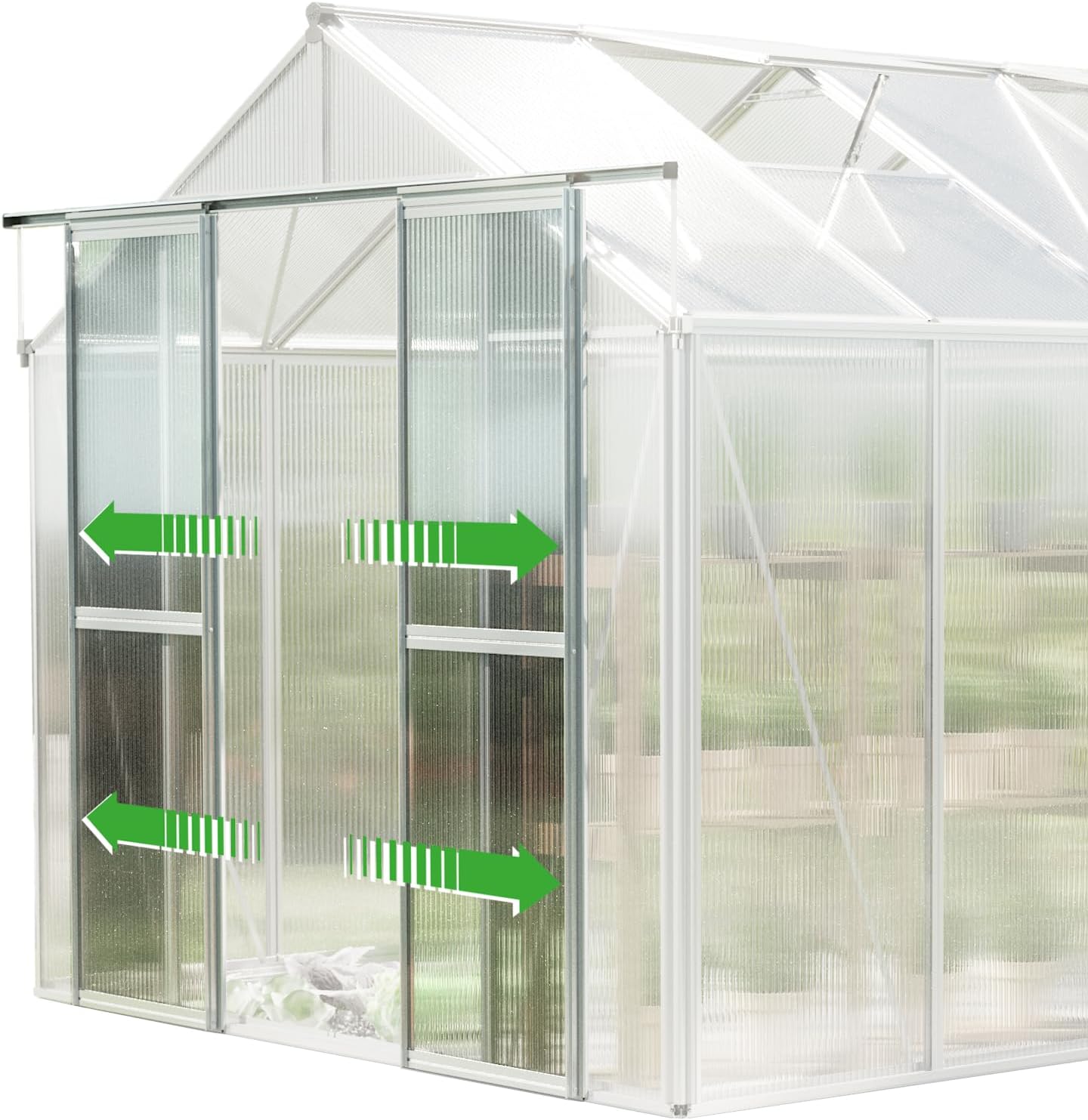 Greenhouse Saphir 3 Aluminum Frame 8.5 x 6.4 ft with Approx. 8 mm Polycarbonate Panels