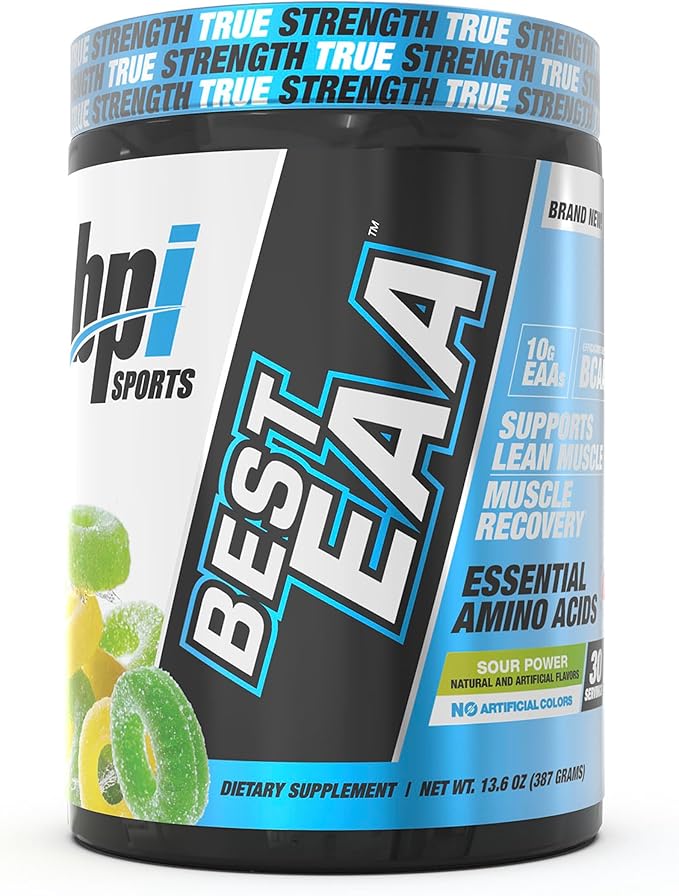 BPI Sports Essential Amino Acids EAA Powder - Pre, Intra & Post Workout Drink - BCAA Powder for Men & Women, EAA + BCAA + Hydration. Advanced Formula with 10g of EAA. (Sour Power)