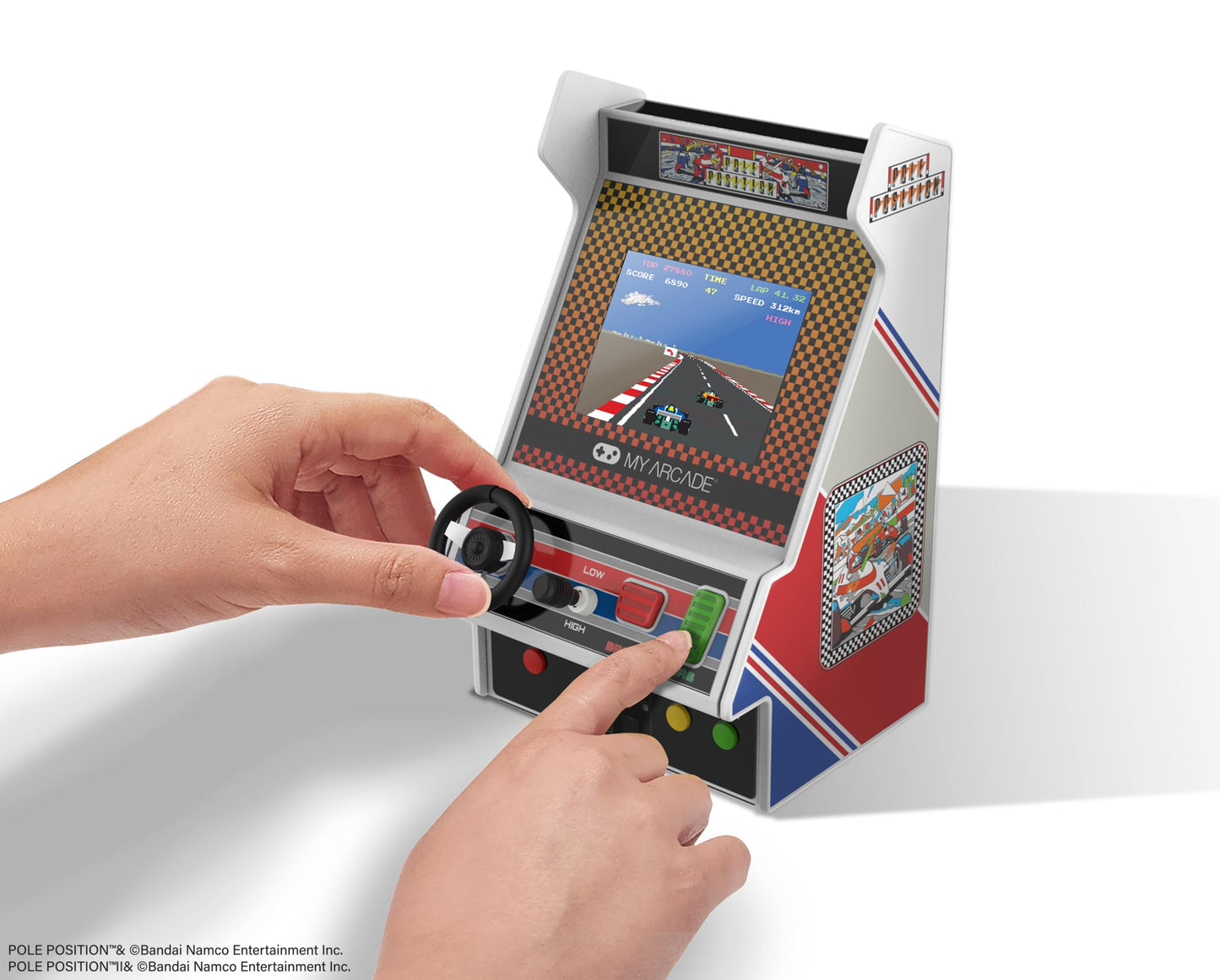 My Arcade Pole Position Racing Player: Retro Mini Arcade Game Console with 2 Games, Real Racing Controls, Gifts for Adults,Full Color Screen