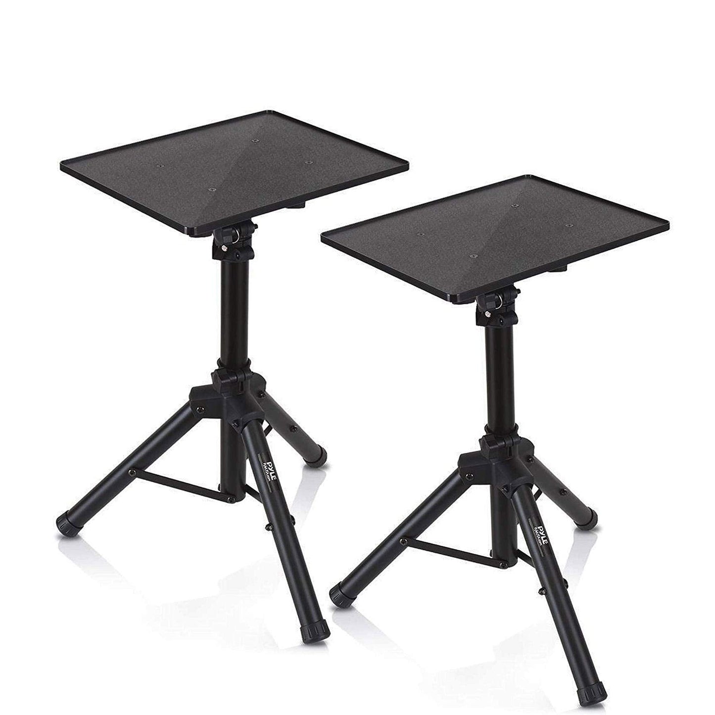 Pyle Laptop Projector Tripod Stand - 2 Pcs Computer, Book, Dj Equipment Holder Mount Height Adjustable Up To 52 Inches W/ 20 X