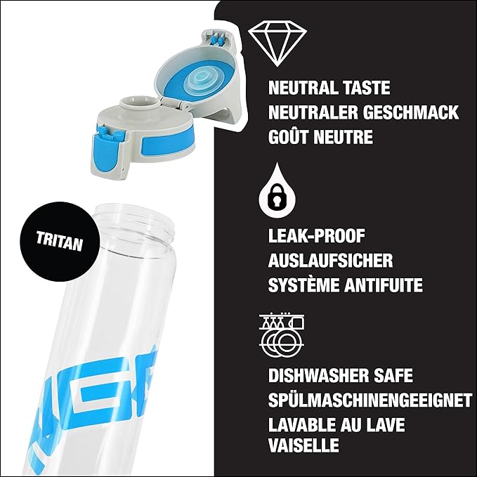 SIGG - Tritan Renew Transparent Water Bottle - Total Clear ONE MyPlanet - For Carbonated Beverages - Dishwasher Safe - With Fruit Strainer - Leakproof & Lightweight - BPA Free - 17 Oz / 25 Oz / 51 Oz