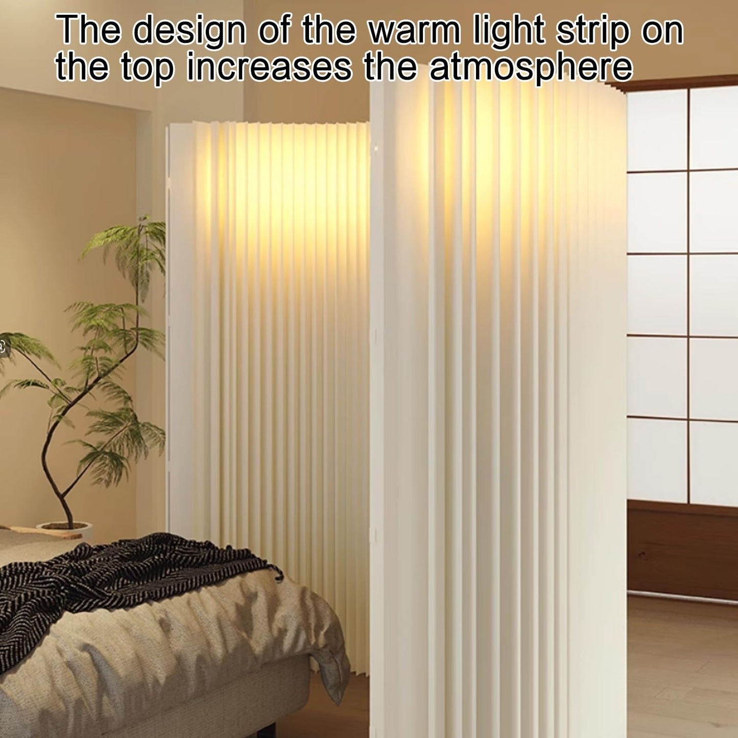 Portable Folding Paper Room Divider, Lightweight Retractable Partition for Easy Room Separation, Ideal for Home, Office, and Events - Space-Saving Solution