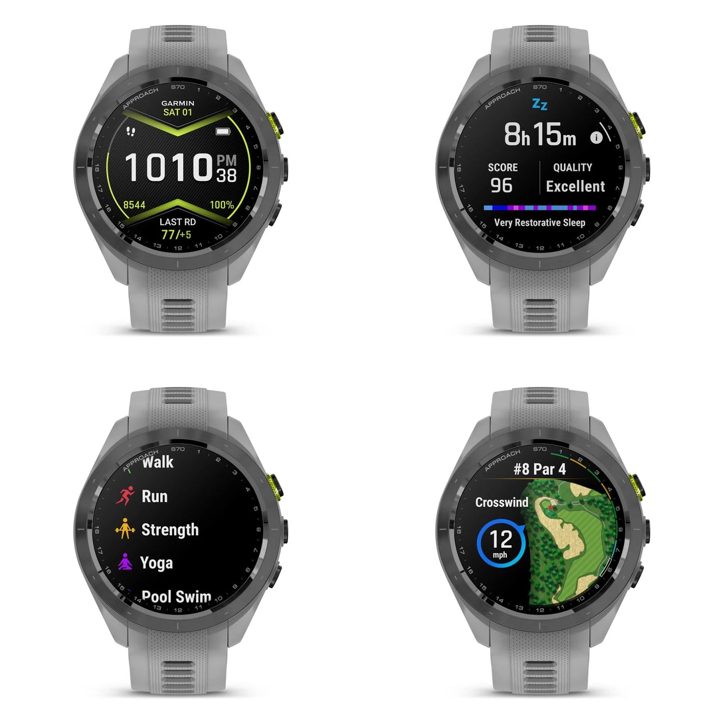 Garmin Approach S70 42Mm Gps Golf Fitness Tracker Premium Smartwatch For Men, Lightweight 1.2 Touchscreen Amoled Display And 420