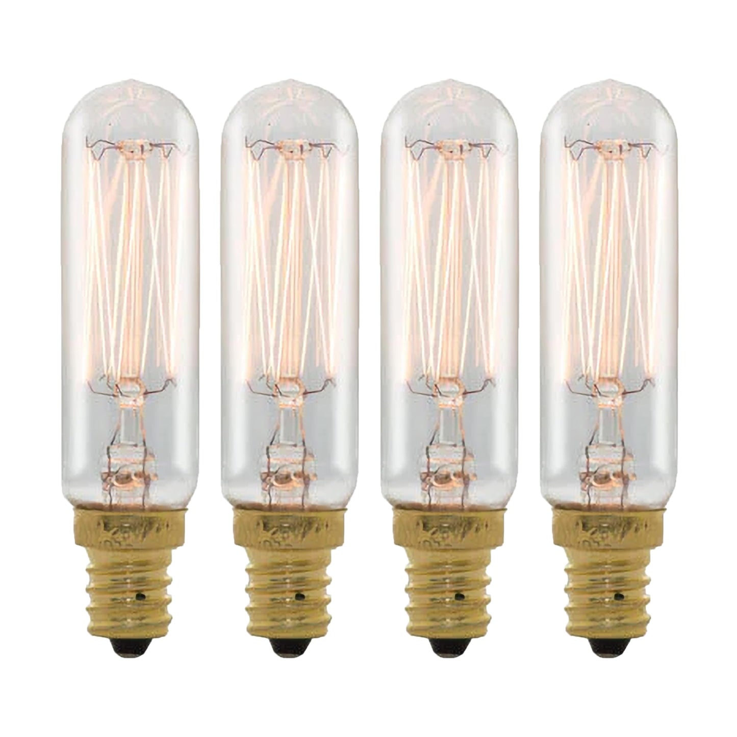 Bulbrite T6 Candelabra Bulb, 25 Watt, 120 Volt, Clear Glass, Model 132507, 4 Pack