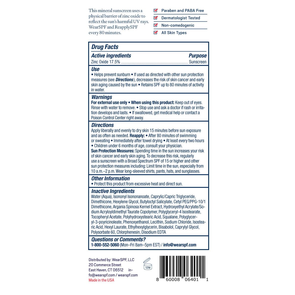 Wear SPF Mineral Sunscreen Lotion - Sweat & Water-Resistant SPF 30