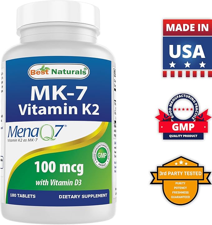 Best Naturals Vitamin B-12 6000 mcg & Vitamin K2 (MK7) with D3
