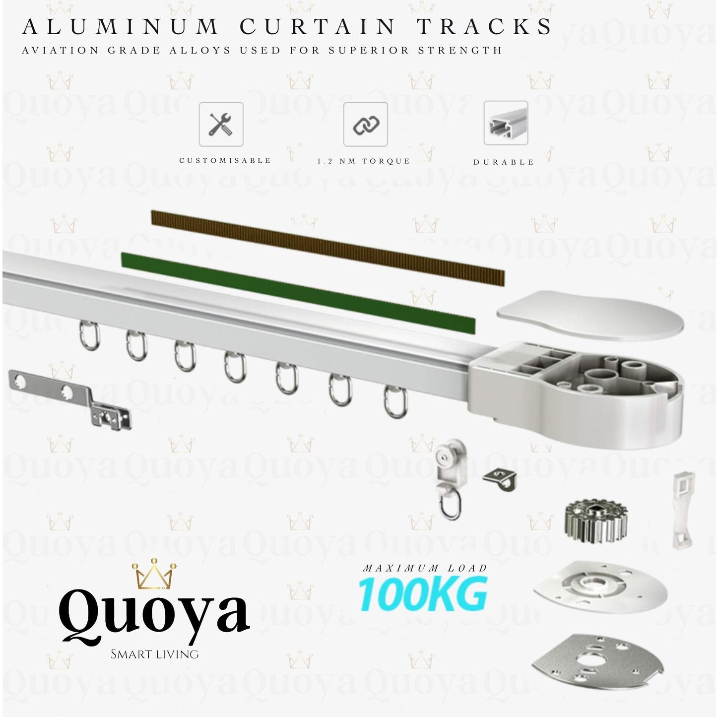 Quoya Ql500 Smart Curtains System, Electric Curtain Track With Automated Rail?Motorized And Adjustable Tracks/Rod/Pole (Up To 7