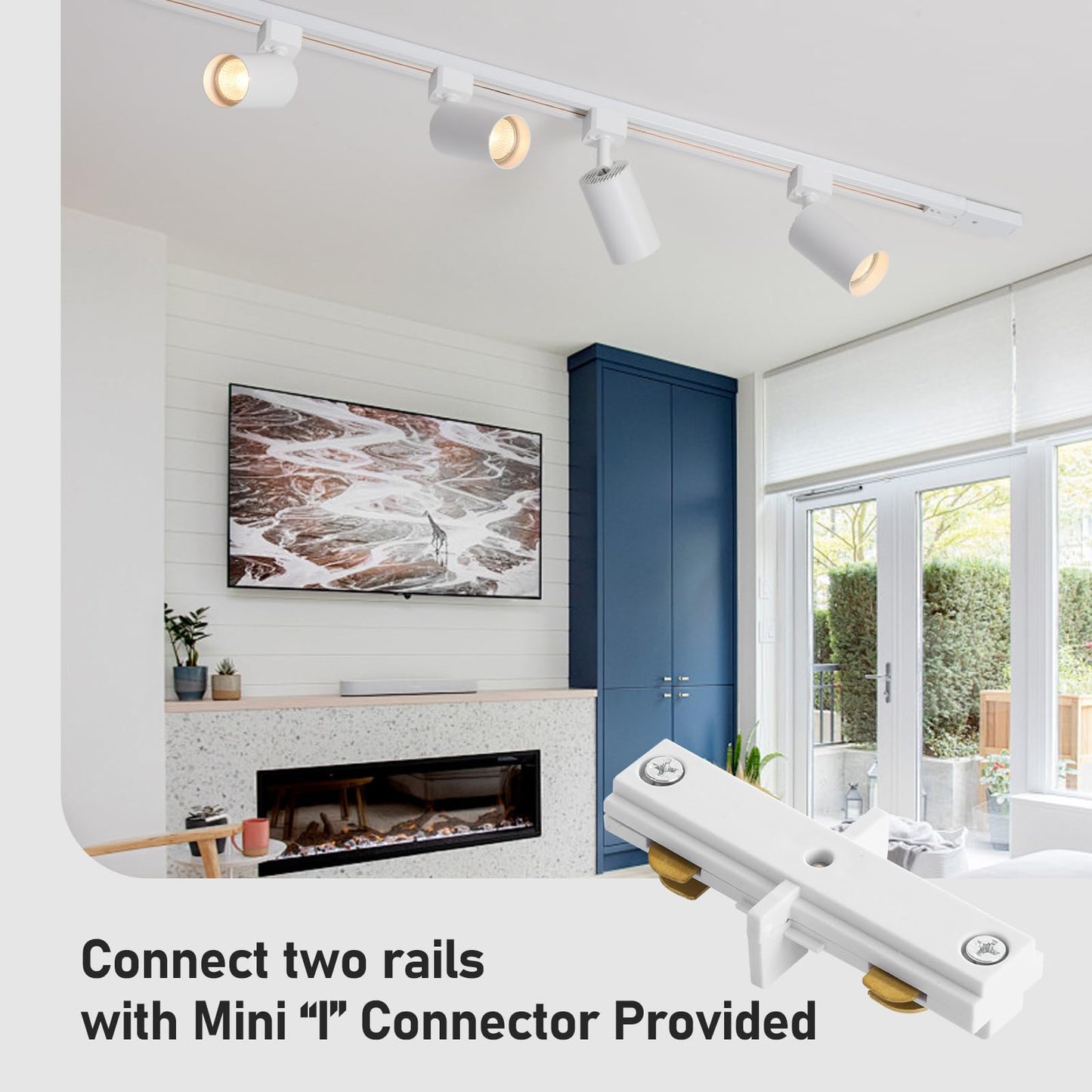 Hiiglxii 8-Light Led Track Lighting Kit With 6.6Ft H Track Lighting Rails & Floating Canopy Connector  Gu10 Track Light Kit  Modern Kitchen Track Lighting Fixtures Ceiling Spot Light  White (No Bulbs)