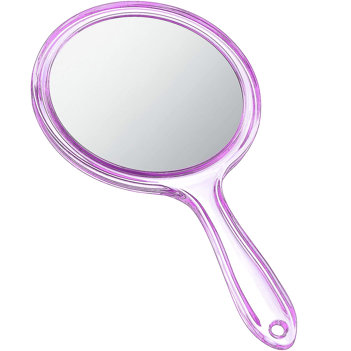 Jetec Double Sided Handheld Mirror - 1X/ 2X Magnifying Mirror with Handle - Rounded Shape Makeup Mirror (Purple)