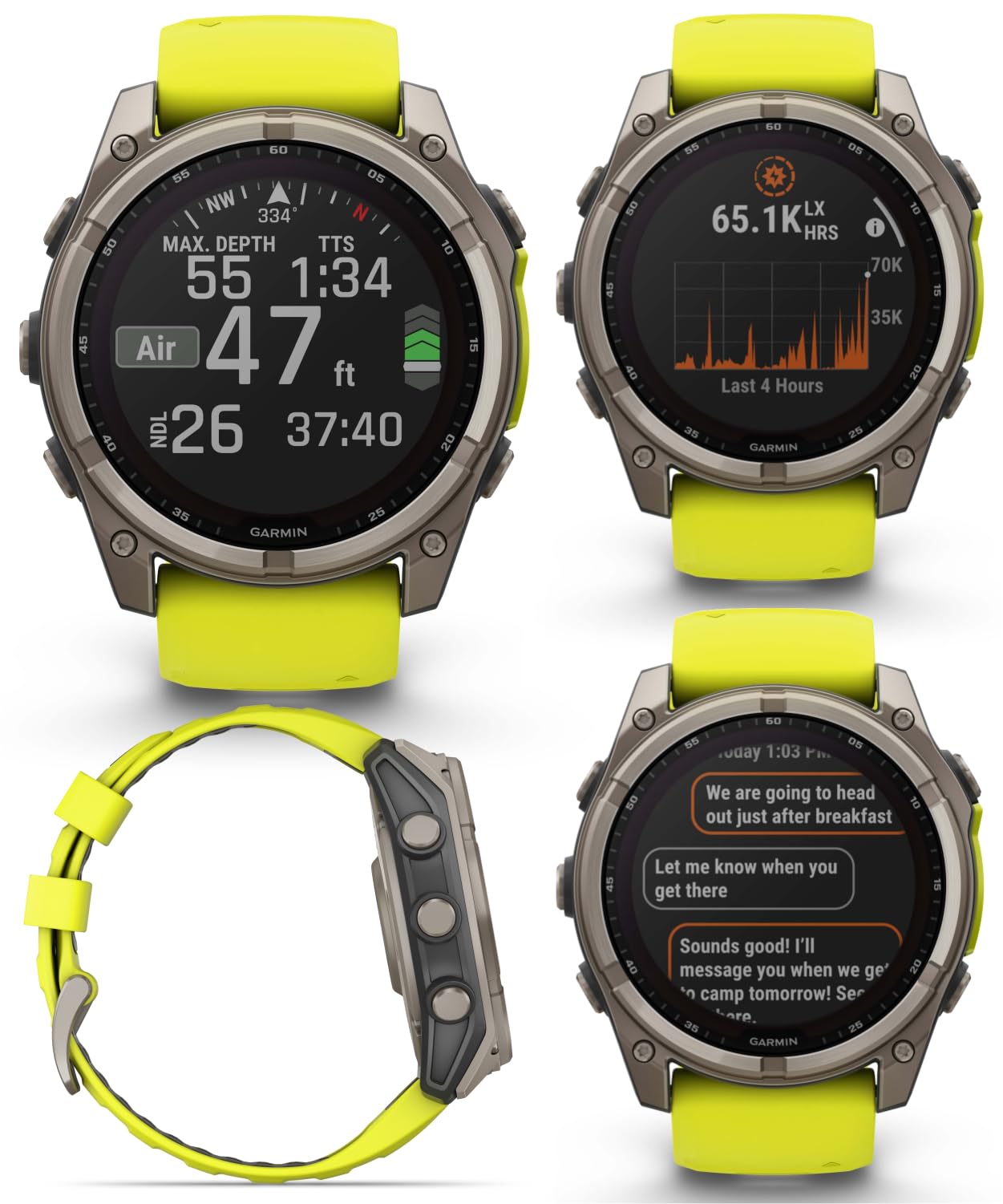 Garmin Fenix 8 - 51 Mm, Solar, Sapphire Amp Yellow/Graphite Silicone Gps Smartwatch With Wearable4U Power Bank Bundle