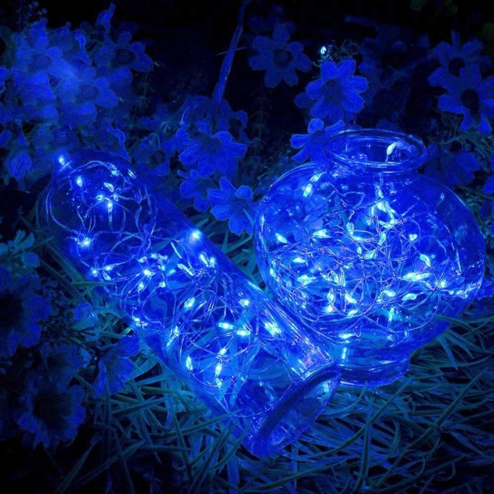 Twinkle Star Fairy Lights 33ft 100 LED String Lights Remote Control Timer 8 Modes Copper Blue Model TW55